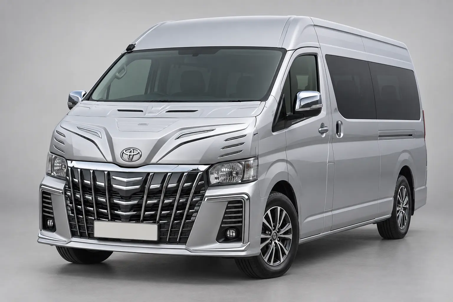 Toyota HiAce luxury van with chrome grille for wedding and VIP hire Matale